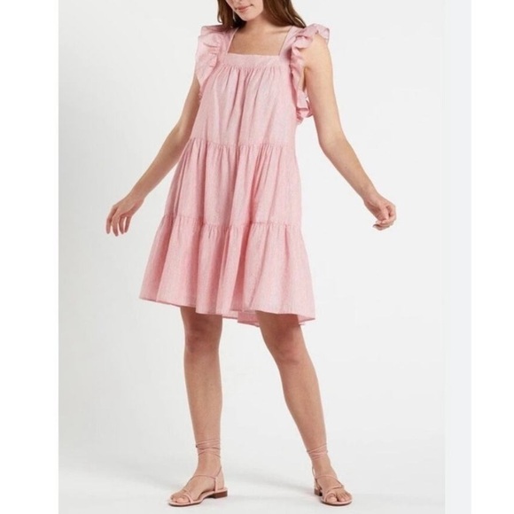 Marie Oliver Sailor Red & White Striped Cotton Linen Blend Dress Size S - Picture 1 of 6